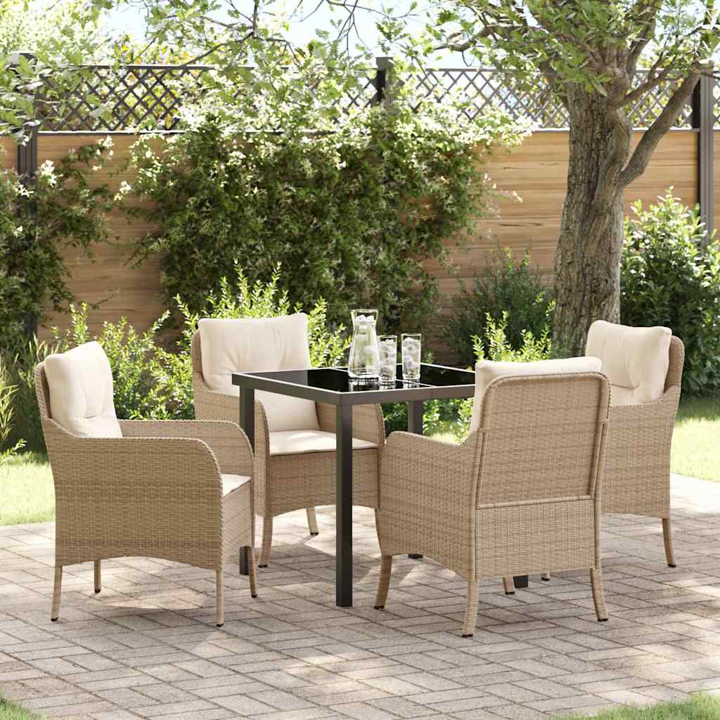 Tuin Eettafel Set Met Kussen 3 Pcs Poly Rattan