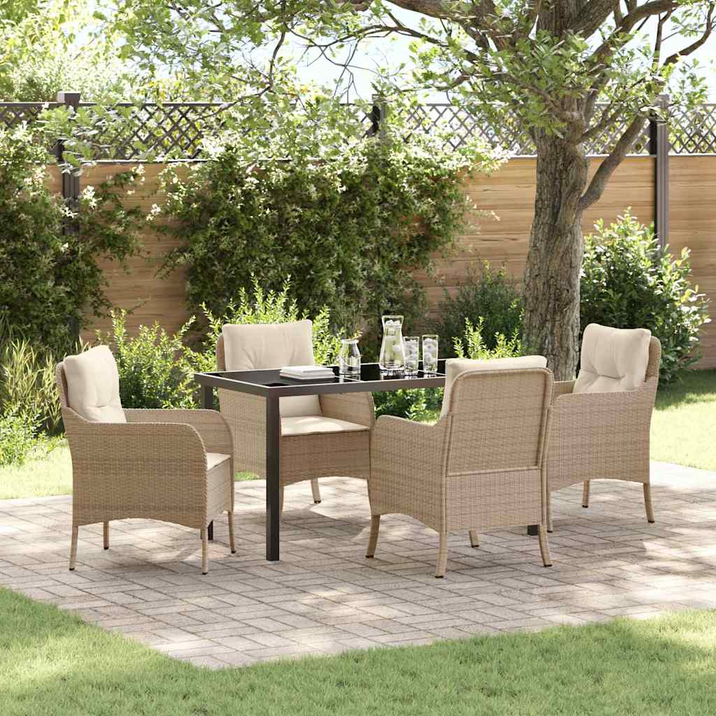 Tuin Eettafel Set Met Kussen 3 Pcs Poly Rattan