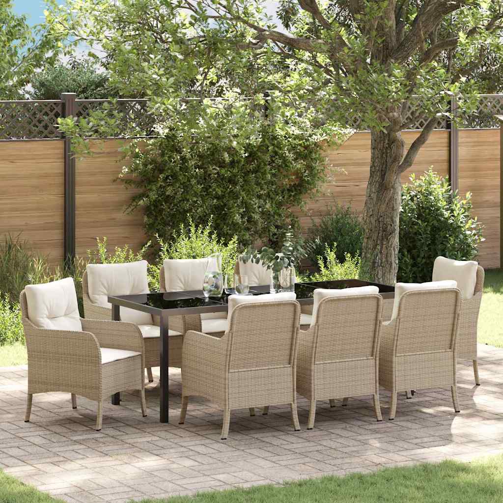 Tuin Eettafel Set Met Kussen 3 Pcs Poly Rattan