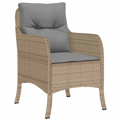 Tuin Eettafel Set Met Kussen 3 Pcs Poly Rattan