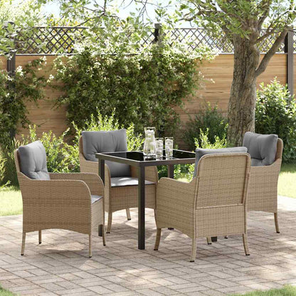 Tuin Eettafel Set Met Kussen 3 Pcs Poly Rattan