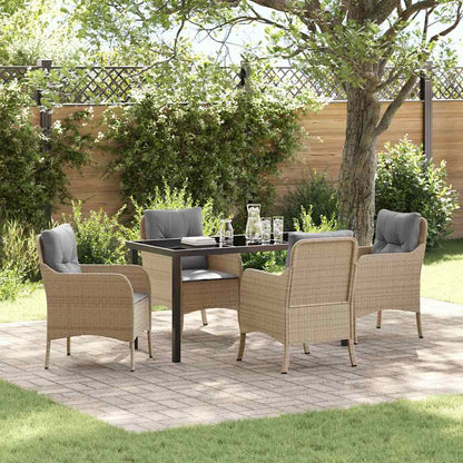 Tuin Eettafel Set Met Kussen 3 Pcs Poly Rattan