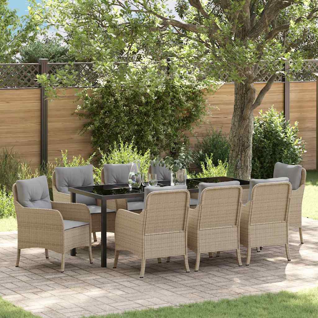 Tuin Eettafel Set Met Kussen 3 Pcs Poly Rattan