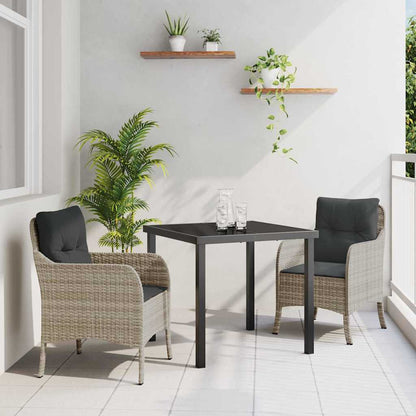 Tuin Eettafel Set Met Kussen 3 Pcs Poly Rattan