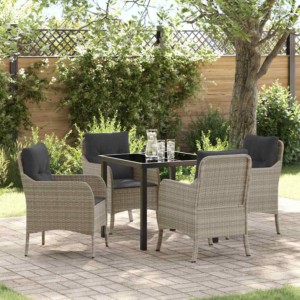 Tuin Eettafel Set Met Kussen 3 Pcs Poly Rattan