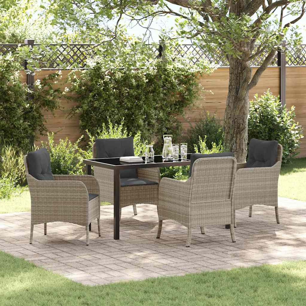 Tuin Eettafel Set Met Kussen 3 Pcs Poly Rattan