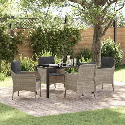 Tuin Eettafel Set Met Kussen 3 Pcs Poly Rattan