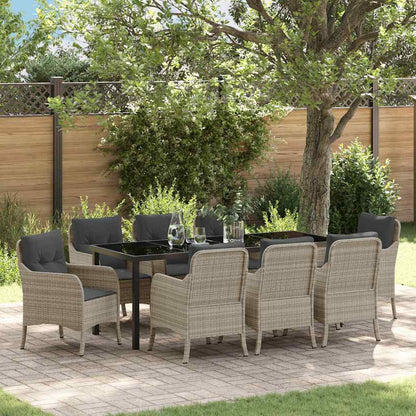 Tuin Eettafel Set Met Kussen 3 Pcs Poly Rattan