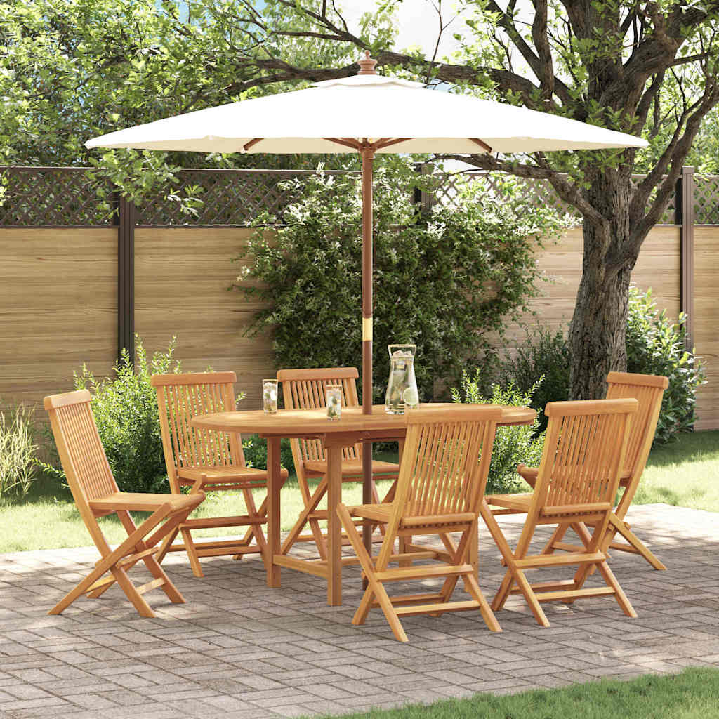 Tuin Eettafel Set 5 Pcs Bruin Massief Teakhout
