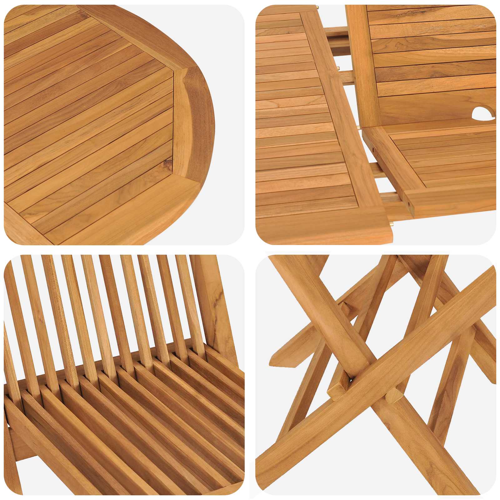 Tuin Eettafel Set 5 Pcs Bruin Massief Teakhout