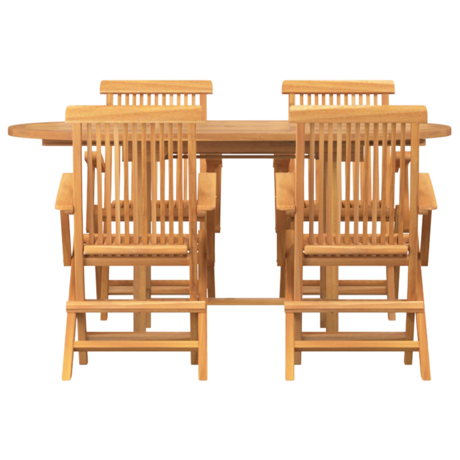 Tuin Eettafel Set 5 Pcs Bruin Massief Teakhout
