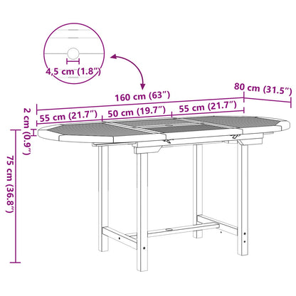 Tuin Eettafel Set 5 Pcs Bruin Massief Teakhout