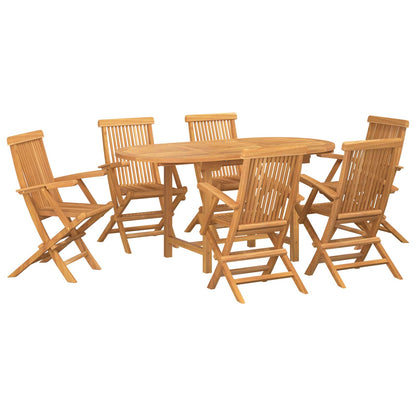 Tuin Eettafel Set 5 Pcs Bruin Massief Teakhout