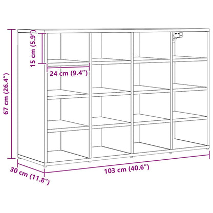 Schoenenkast Artisan Eiken Bewerkt Hout
