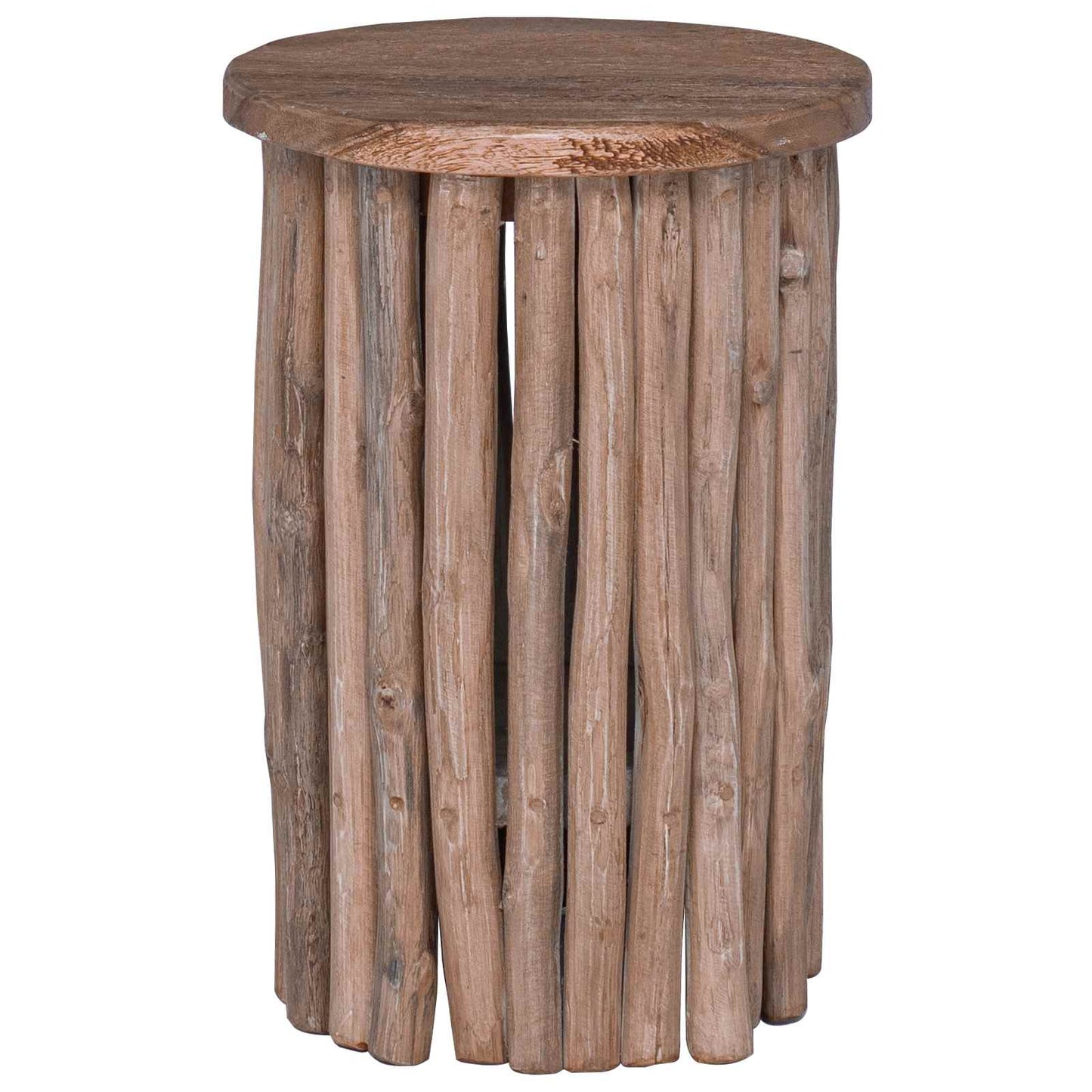 Kruk Naturel 30 X 30 X 45 Cm Massief Teakhout