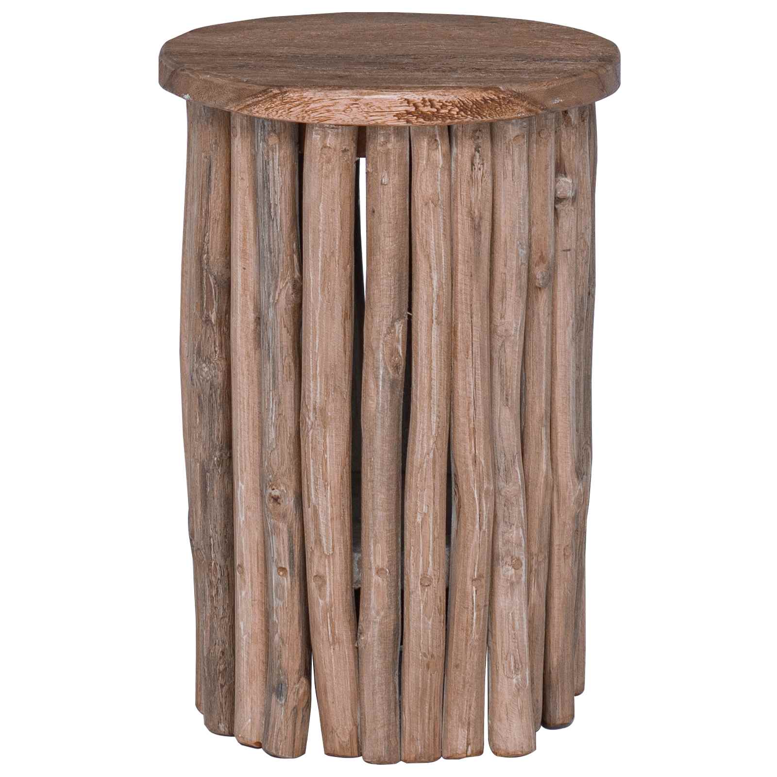 Kruk Naturel 30 X 30 X 45 Cm Massief Teakhout