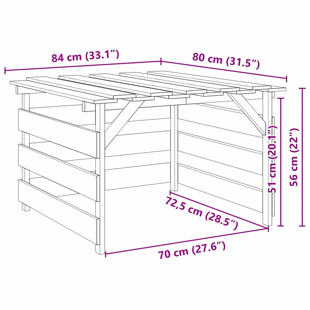 Grasmaaier Garage Bruin 84 X 80 X 56 Cm Impregneerd Grenenhout