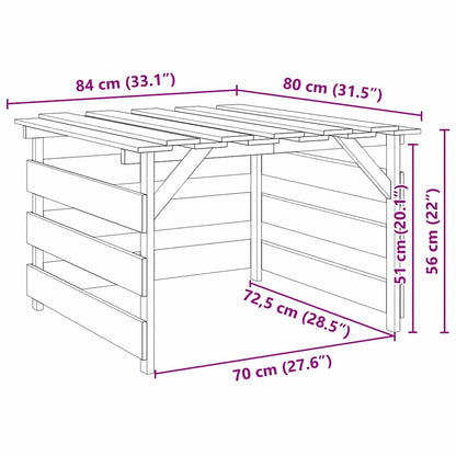 Grasmaaier Garage Bruin 84 X 80 X 56 Cm Impregneerd Grenenhout