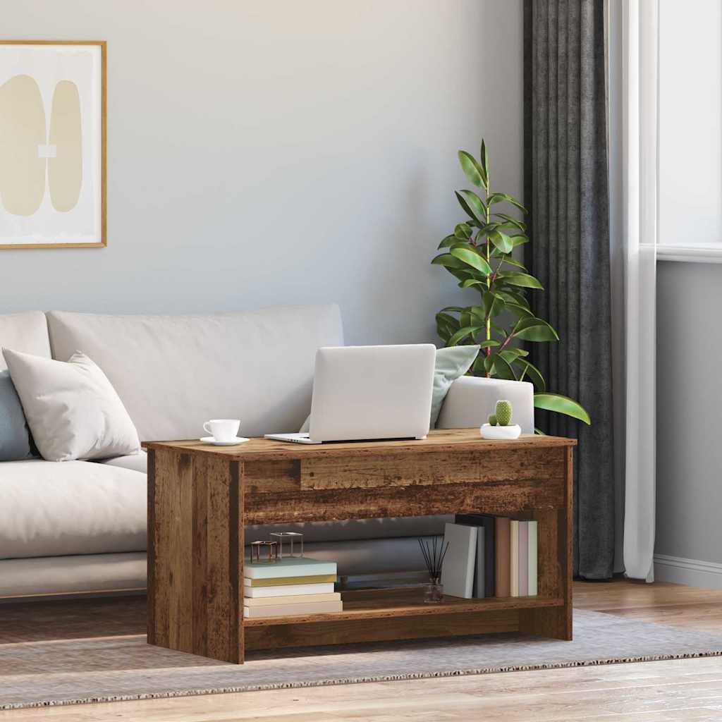 Salontafel Oud Hout 80 X 50,5 X 41,5 Cm Bewerkt Hout