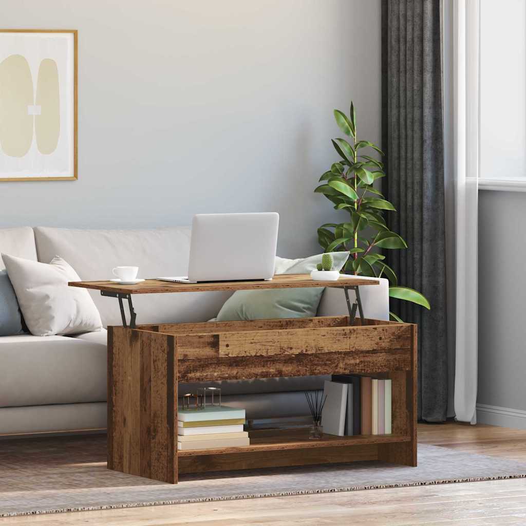 Salontafel Oud Hout 80 X 50,5 X 41,5 Cm Bewerkt Hout