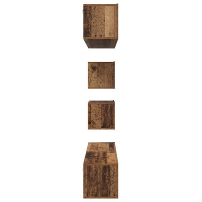 Tv-Meubelset Wandgemonteerd 6 Pcs Bewerkt Hout