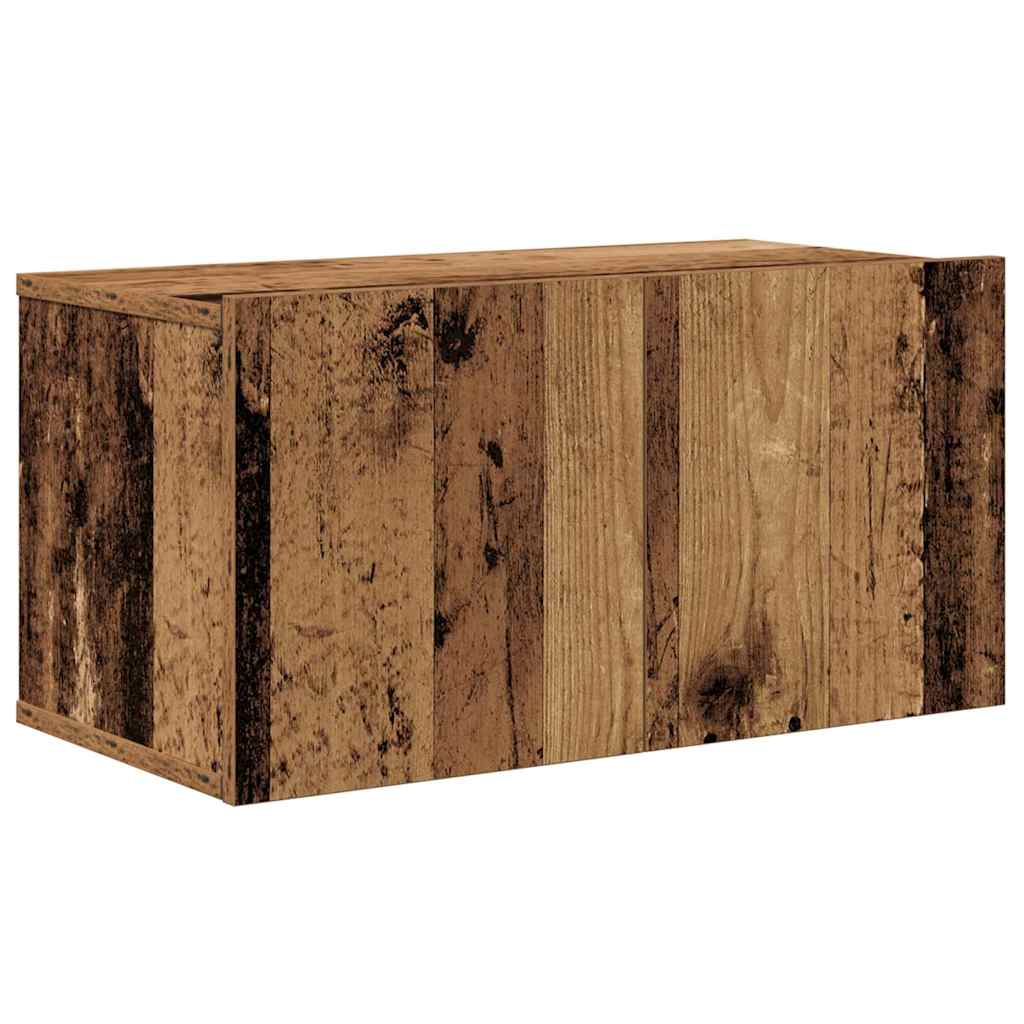 Tv-Meubelset Wandgemonteerd 4 Pcs Bewerkt Hout