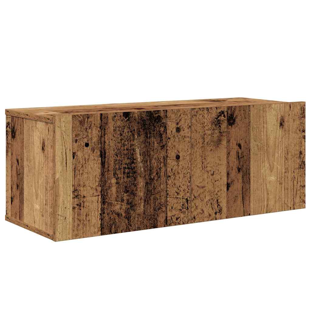 Tv-Meubelset Wandgemonteerd 4 Pcs Bewerkt Hout