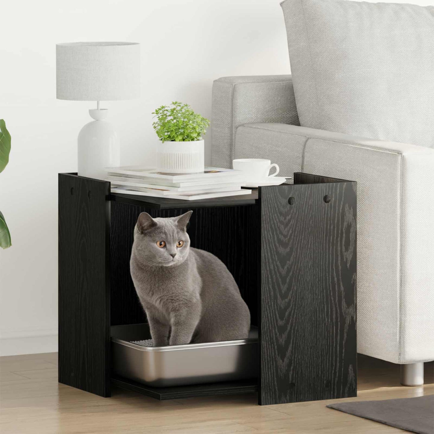 Kattenbakkast Bewerkt Hout Ig
