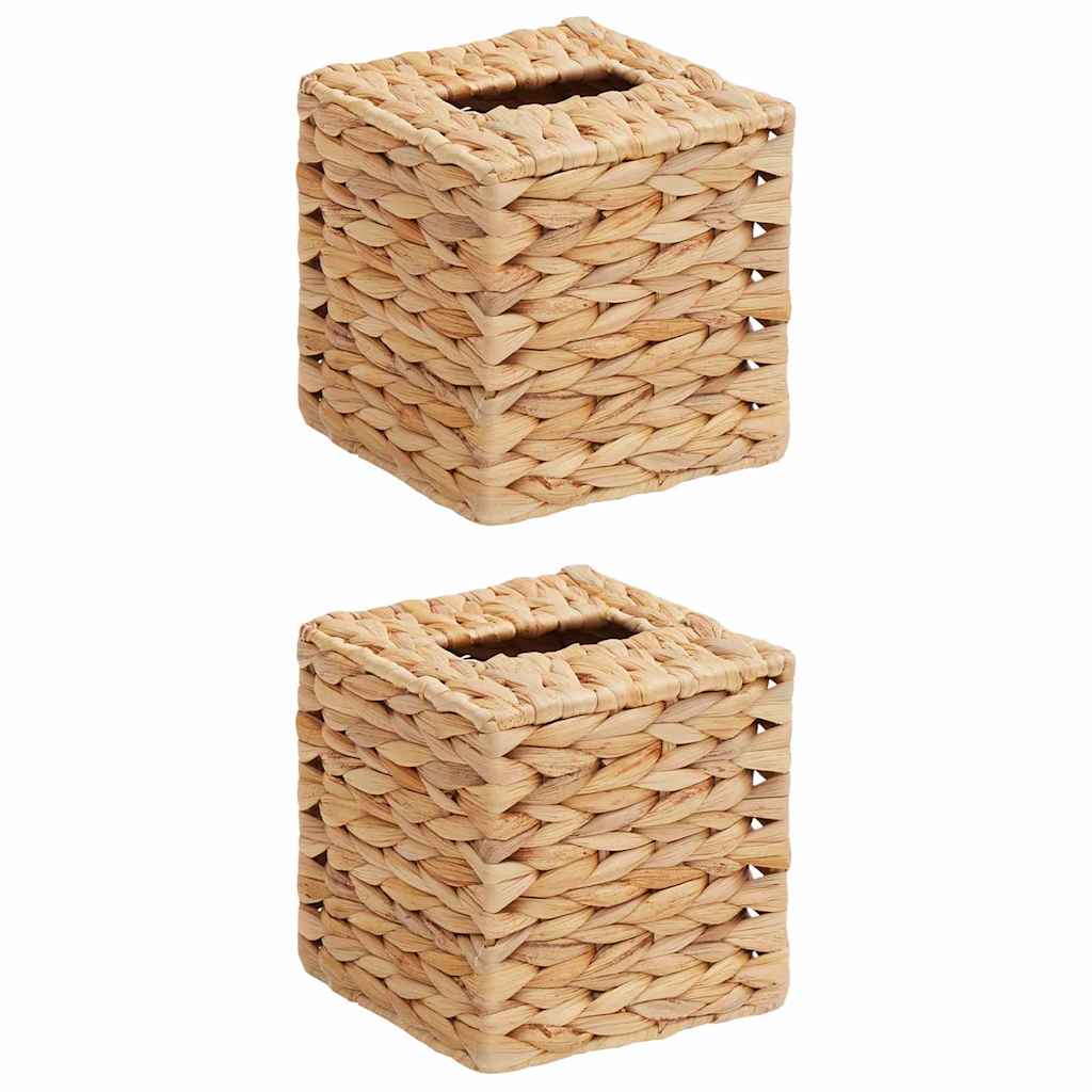 Tissue Doos Deksels 2 Pcs Waterhyacint 14,5 X 14,5 X 15 Cm