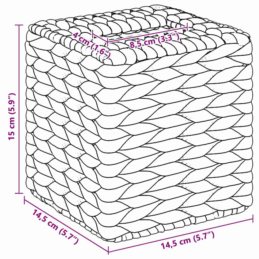 Tissue Doos Deksels 2 Pcs Waterhyacint 14,5 X 14,5 X 15 Cm