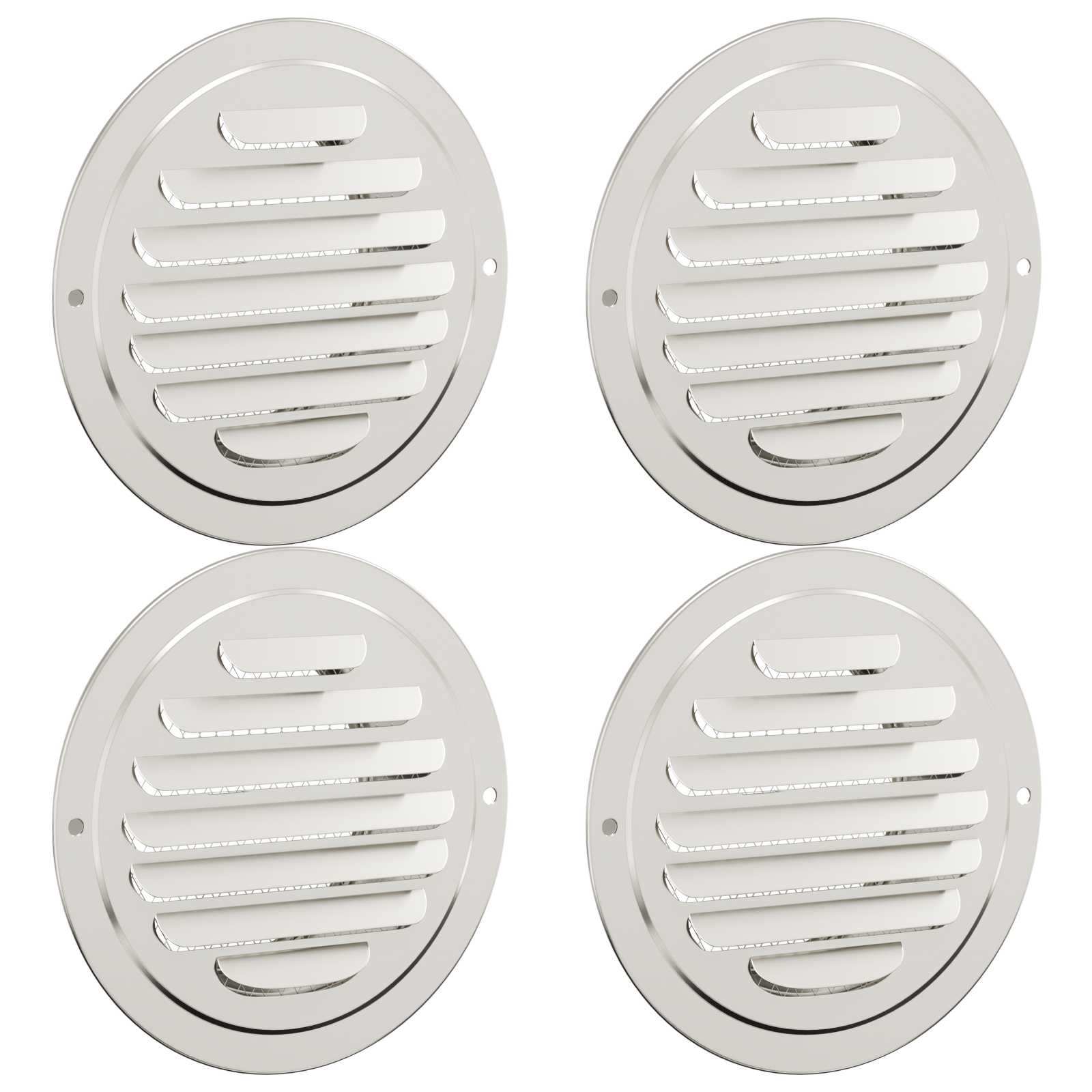 Luchtventilatieroosters 4 Pcs Zilver Roestvrij Staal
