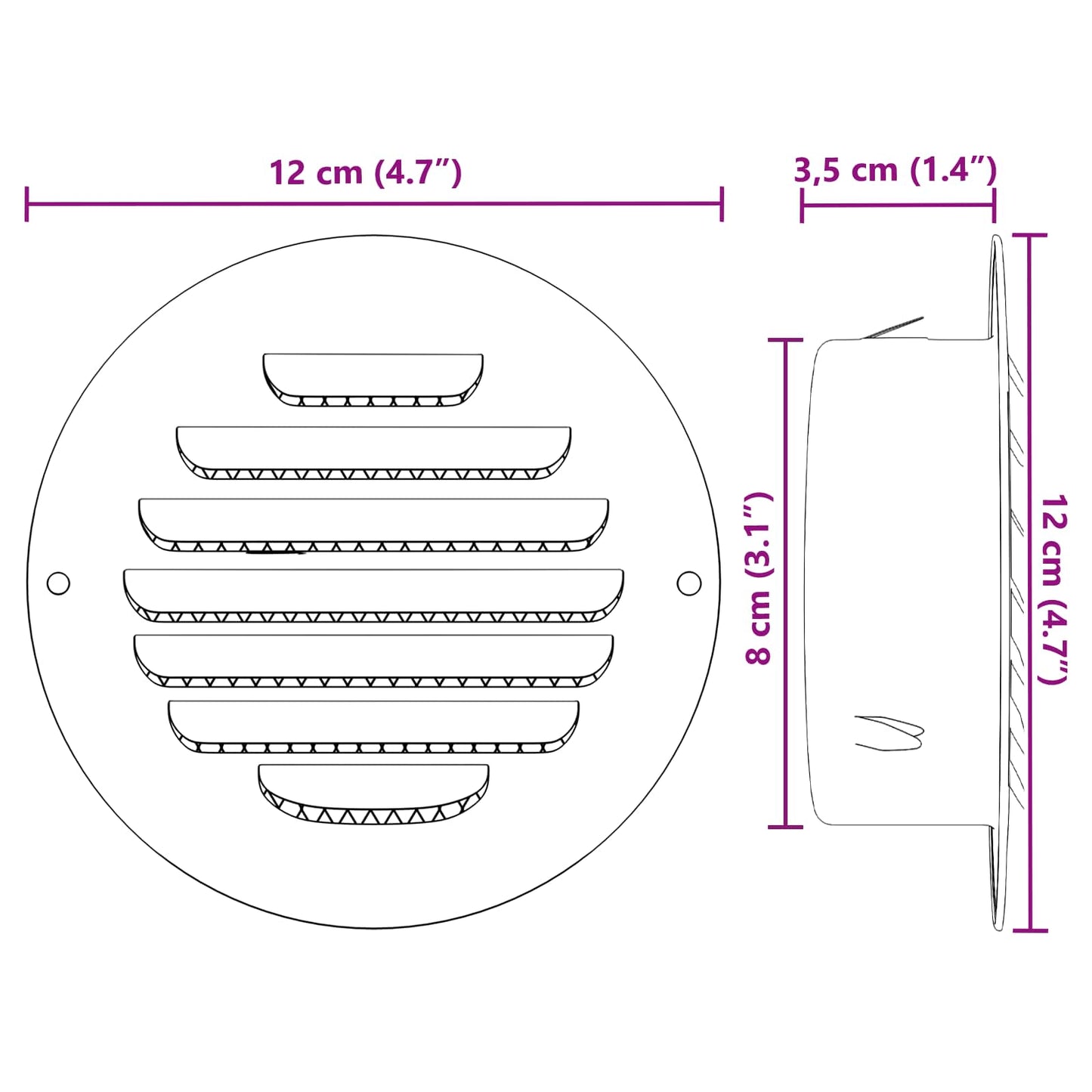 Luchtventilatieroosters 4 Pcs Zilver Roestvrij Staal