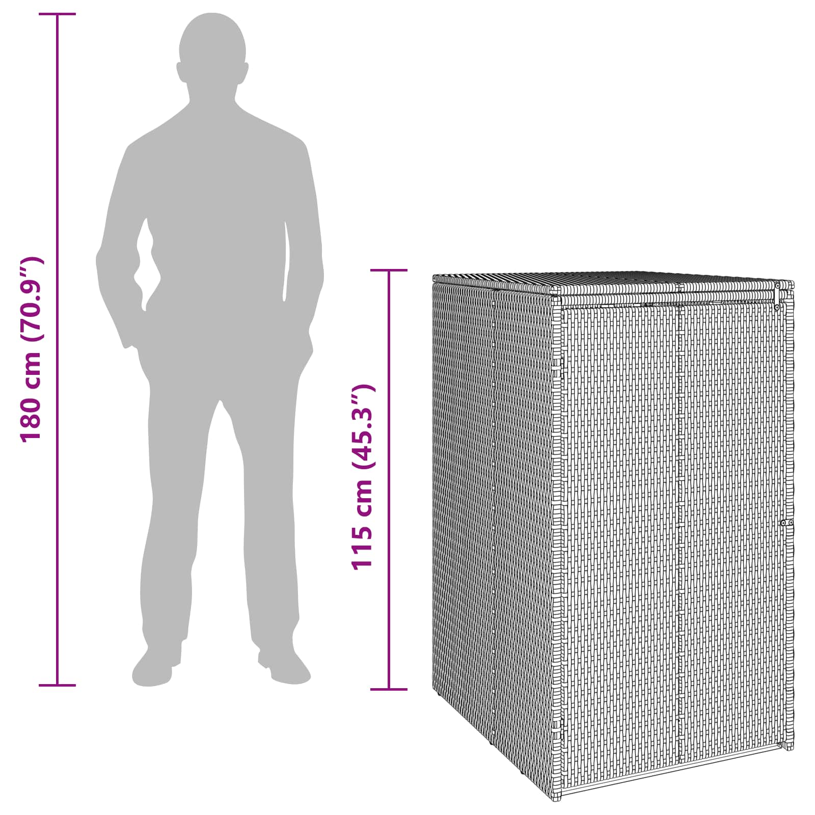 Doos Afvalemmer Doos 65 X 80 X 115 Cm Polyetheen