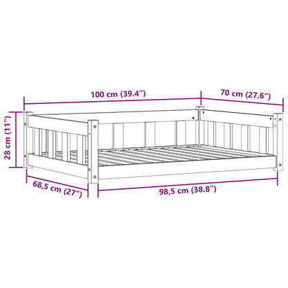 Hondenbed 100 X 70 X 28 Cm Massief Grenenhout