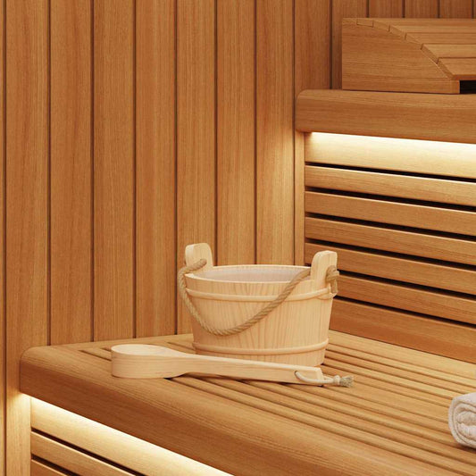 Sauna Emmer 2 Pcs Bruin Massief Den Hout En Hennep