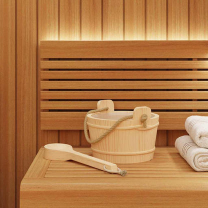 Sauna Emmer 2 Pcs Bruin Massief Den Hout En Hennep