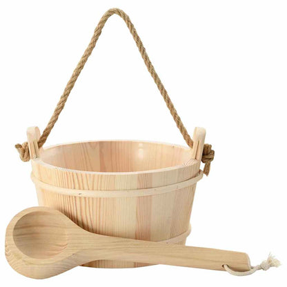 Sauna Emmer 2 Pcs Bruin Massief Den Hout En Hennep