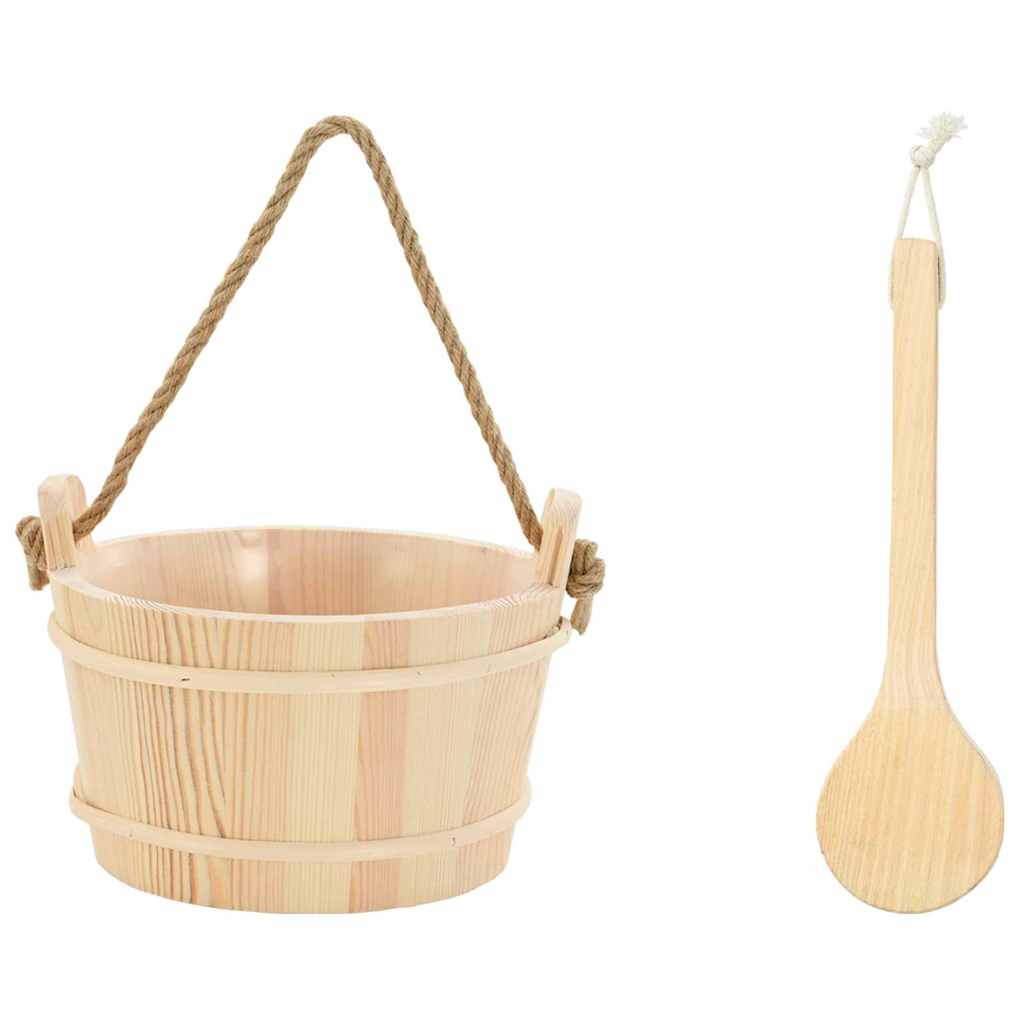 Sauna Emmer 2 Pcs Bruin Massief Den Hout En Hennep