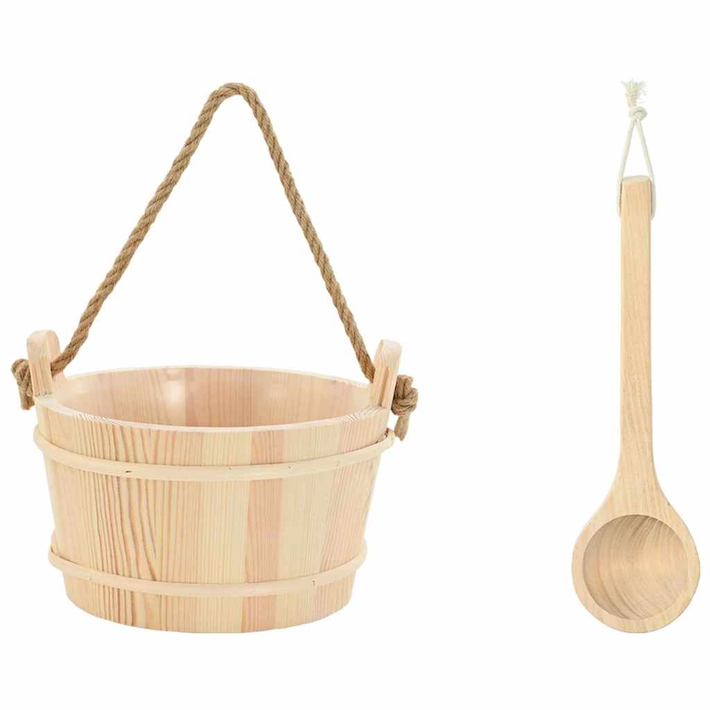 Sauna Emmer 2 Pcs Bruin Massief Den Hout En Hennep