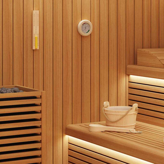 Sauna Accessoire Set 4 Pcs Bruin Massief Den Hout En Hennep