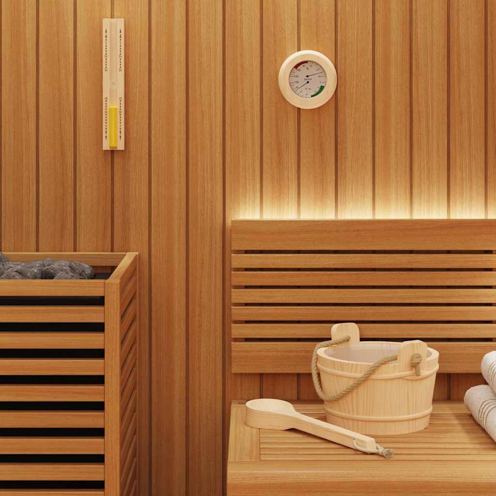 Sauna Accessoire Set 4 Pcs Bruin Massief Den Hout En Hennep
