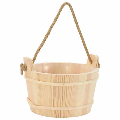 Sauna Accessoire Set 4 Pcs Bruin Massief Den Hout En Hennep