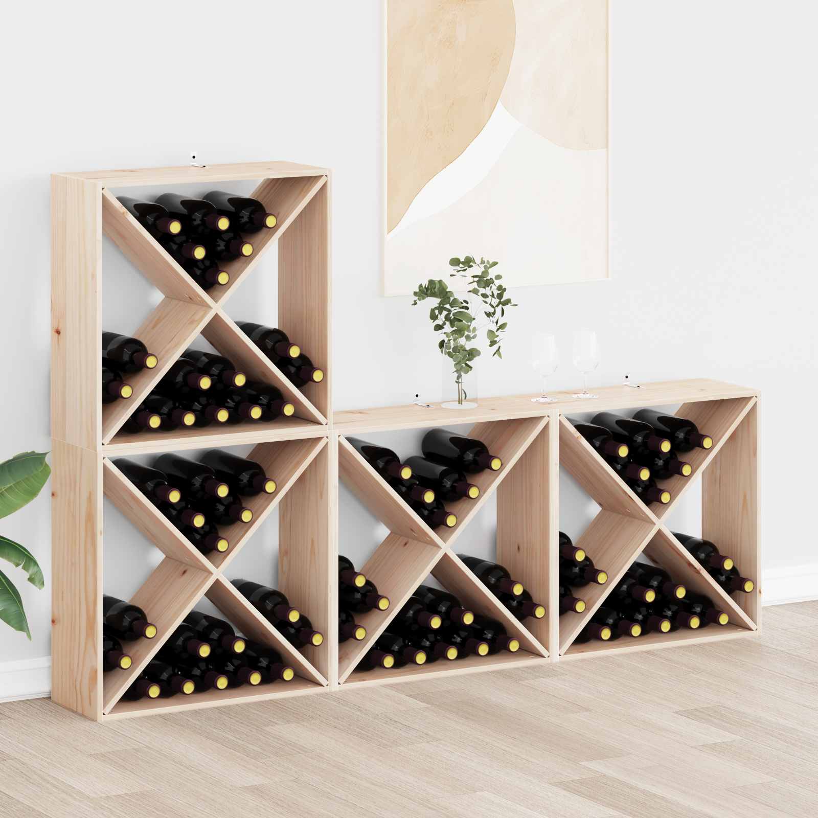Wijnrek 4 Pcs 62 X 25 X 62 Cm Massief Grenenhout