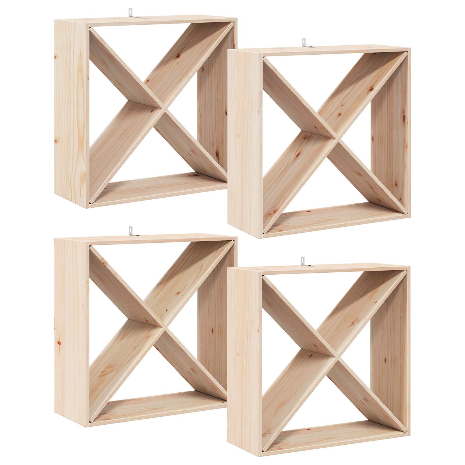 Wijnrek 4 Pcs 62 X 25 X 62 Cm Massief Grenenhout
