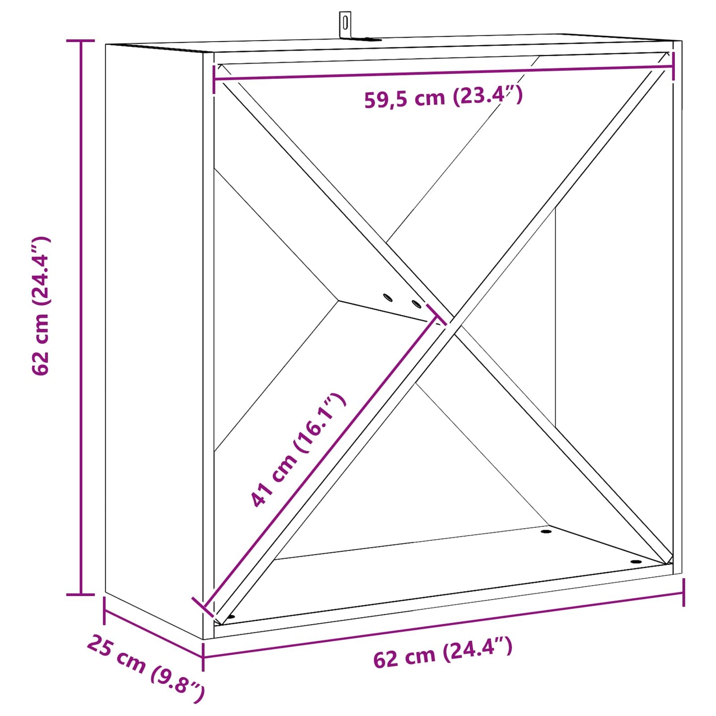 Wijnrek 4 Pcs 62 X 25 X 62 Cm Massief Grenenhout