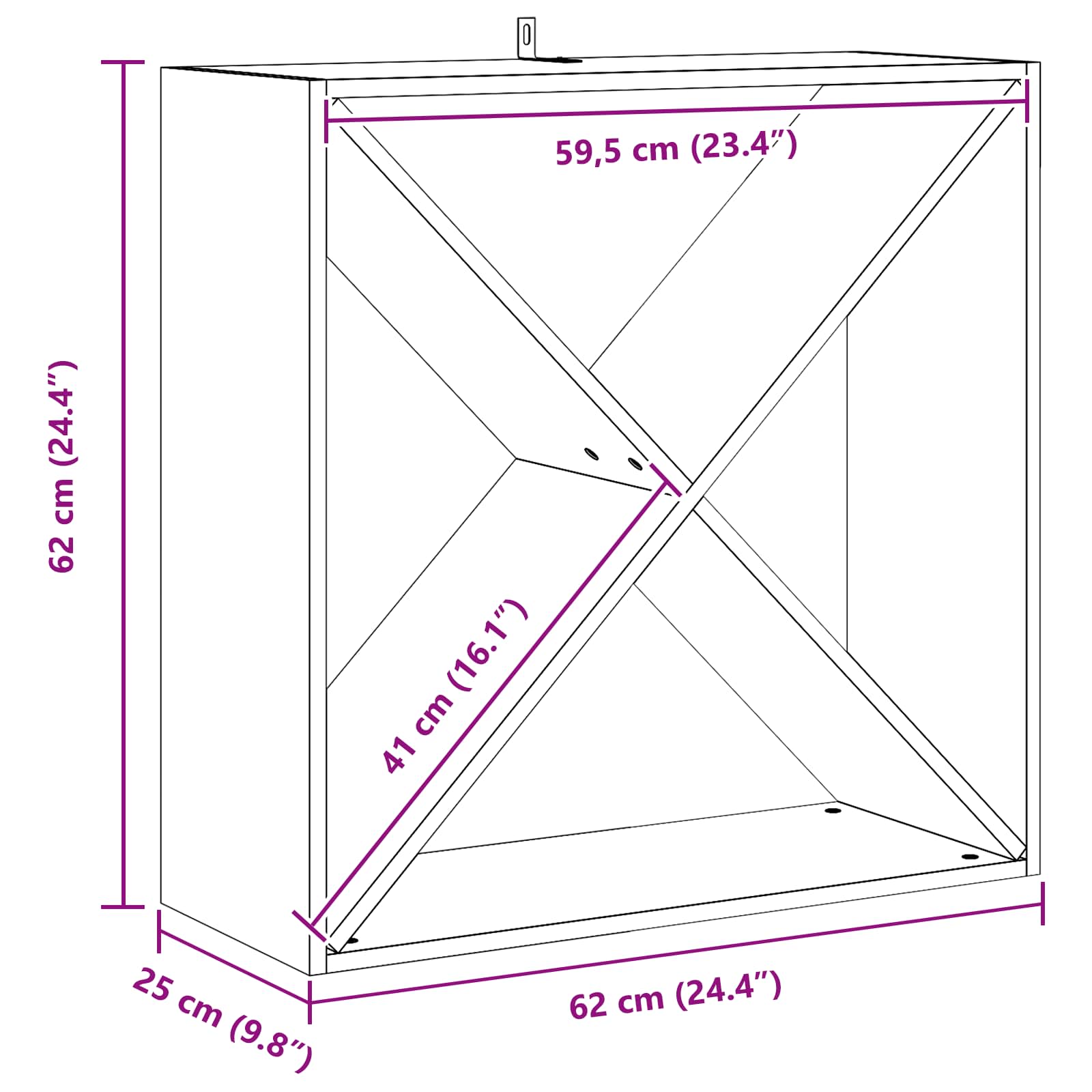 Wijnrek 4 Pcs 62 X 25 X 62 Cm Massief Grenenhout