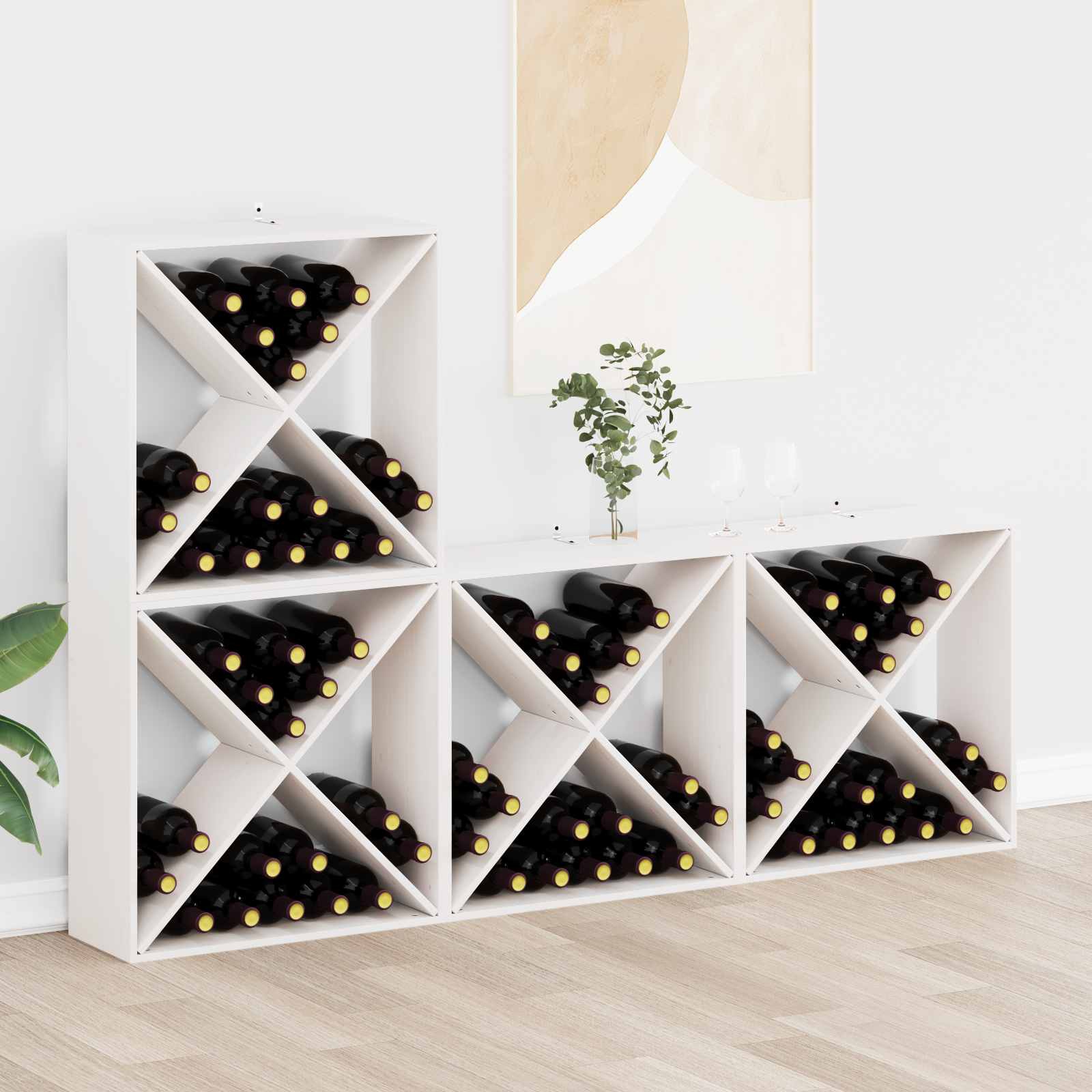 Wijnrek 4 Pcs 62 X 25 X 62 Cm Massief Grenenhout