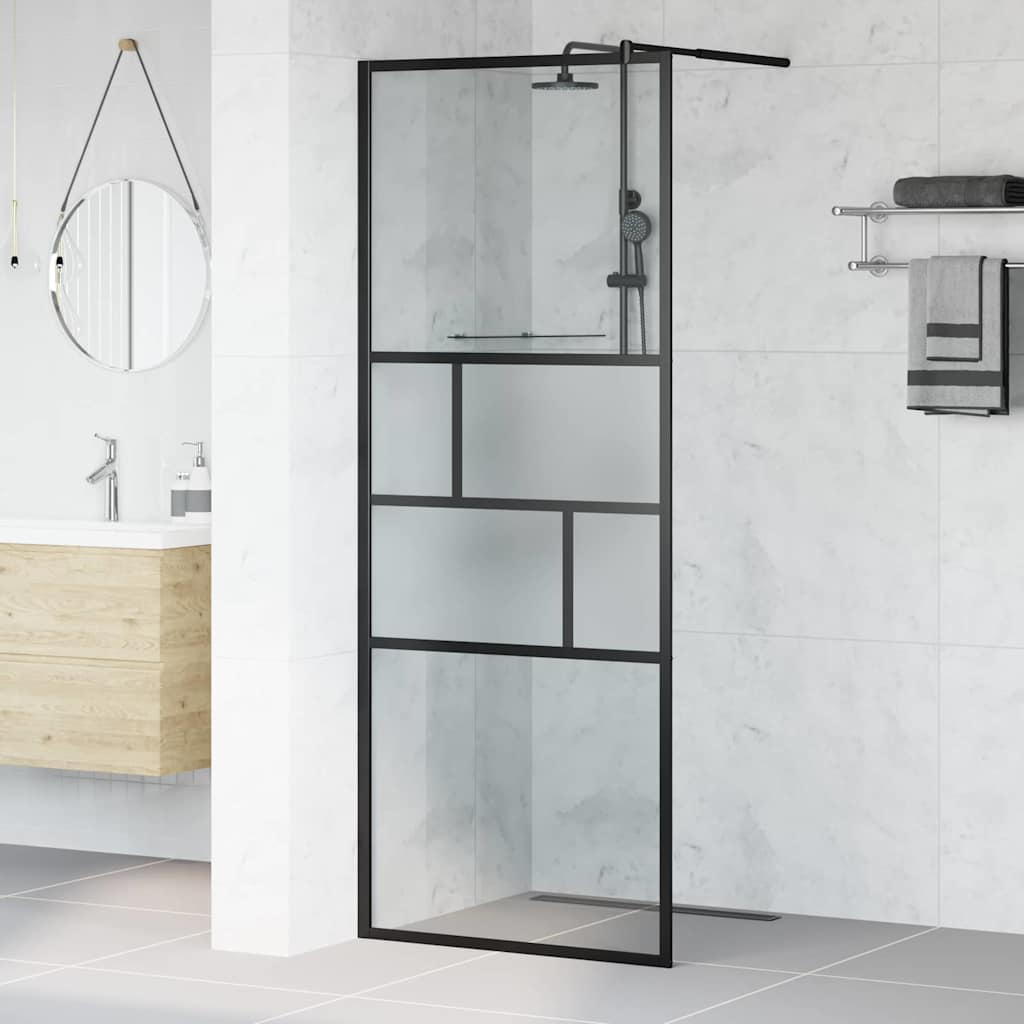 Inloopdouchewand 80 X 195 X 0.5 Cm Glas En Aluminium