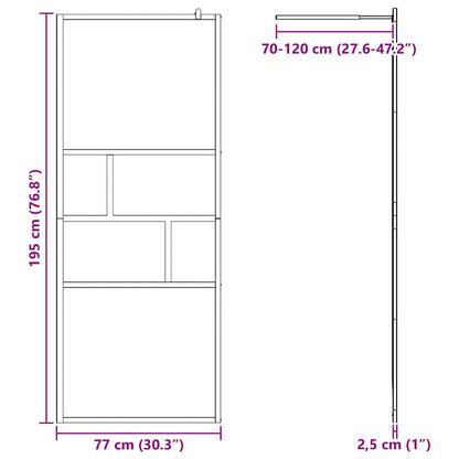 Inloopdouchewand 80 X 195 X 0.5 Cm Glas En Aluminium