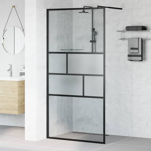 Inloopdouchewand 100 X 195 X 0,5 Cm Glas En Aluminium